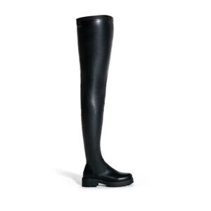Azalea Wang Surgical Flatform 4 Way Stretch Thigh High Boots